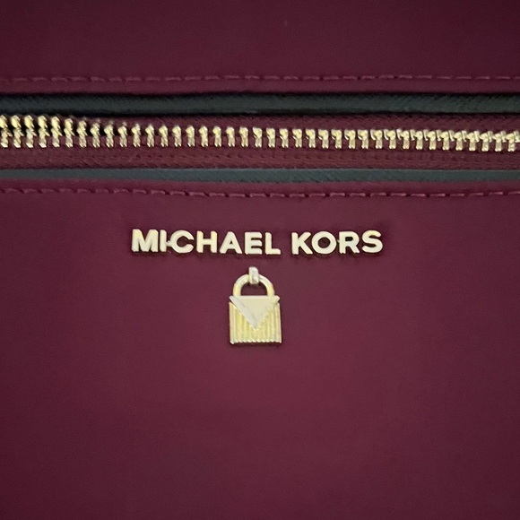 Michael Kors Deep Burgundy Nylon Backpack with Gold Hardware - Picture 2 of 9